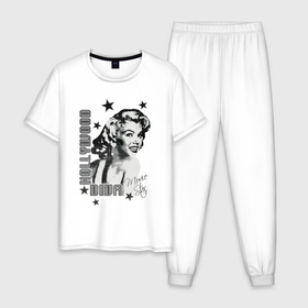 Мужская пижама хлопок с принтом Голливудская дива Мэрилин в Курске, 100% хлопок | брюки и футболка прямого кроя, без карманов, на брюках мягкая резинка на поясе и по низу штанин
 | 