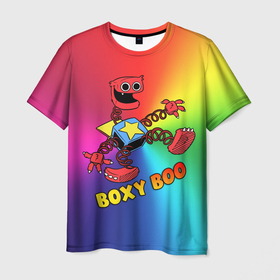 Мужская футболка 3D с принтом Project Playtime: Boxy Boo в Екатеринбурге, 100% полиэфир | прямой крой, круглый вырез горловины, длина до линии бедер | 