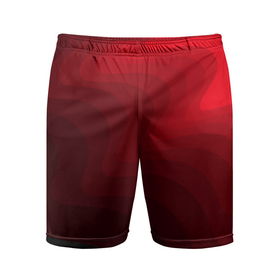 Мужские шорты спортивные с принтом Красный абстрактный фон волны в Санкт-Петербурге,  |  | 