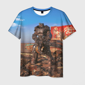 Мужская футболка 3D с принтом Fallout 4 Power Armor  x 01 в Кировске, 100% полиэфир | прямой крой, круглый вырез горловины, длина до линии бедер | 