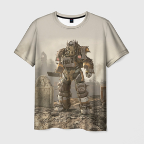 Мужская футболка 3D с принтом Bone raider power armor skin in fallout в Петрозаводске, 100% полиэфир | прямой крой, круглый вырез горловины, длина до линии бедер | Тематика изображения на принте: 