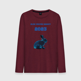 Мужской лонгслив хлопок с принтом Голубой водяной кролик 2023 , 100% хлопок |  | Тематика изображения на принте: 