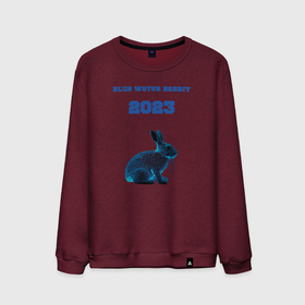 Мужской свитшот хлопок с принтом Голубой водяной кролик 2023 , 100% хлопок |  | Тематика изображения на принте: 