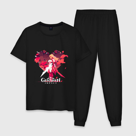 Мужская пижама хлопок с принтом Genshin Impact, heart art в Белгороде, 100% хлопок | брюки и футболка прямого кроя, без карманов, на брюках мягкая резинка на поясе и по низу штанин
 | 