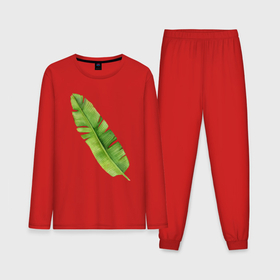 Мужская пижама хлопок (с лонгсливом) с принтом Зеленый банановый лист в Белгороде,  |  | 