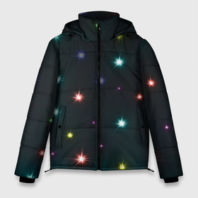 Мужская зимняя куртка 3D с принтом Звездное небо в Белгороде, верх — 100% полиэстер; подкладка — 100% полиэстер; утеплитель — 100% полиэстер | длина ниже бедра, свободный силуэт Оверсайз. Есть воротник-стойка, отстегивающийся капюшон и ветрозащитная планка. 

Боковые карманы с листочкой на кнопках и внутренний карман на молнии. | 