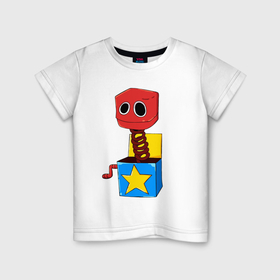 Детская футболка хлопок с принтом Бокси Бу Поппи Плейтайм в Петрозаводске, 100% хлопок | круглый вырез горловины, полуприлегающий силуэт, длина до линии бедер | 