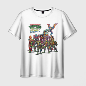 Мужская футболка 3D с принтом Turtles fighters   черепашки ниндзя в Кировске, 100% полиэфир | прямой крой, круглый вырез горловины, длина до линии бедер | Тематика изображения на принте: 