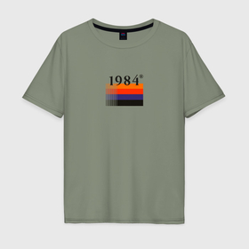 Мужская футболка хлопок Oversize с принтом Винтажная мода 1984 года в Санкт-Петербурге, 100% хлопок | свободный крой, круглый ворот, “спинка” длиннее передней части | 
