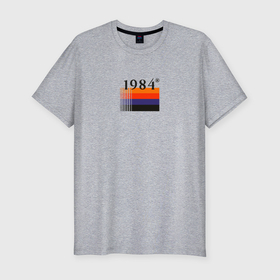 Мужская футболка хлопок Slim с принтом Винтажная мода 1984 года в Санкт-Петербурге, 92% хлопок, 8% лайкра | приталенный силуэт, круглый вырез ворота, длина до линии бедра, короткий рукав | 
