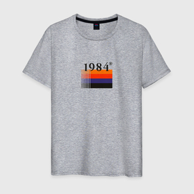 Мужская футболка хлопок с принтом Винтажная мода 1984 года в Санкт-Петербурге, 100% хлопок | прямой крой, круглый вырез горловины, длина до линии бедер, слегка спущенное плечо. | Тематика изображения на принте: 