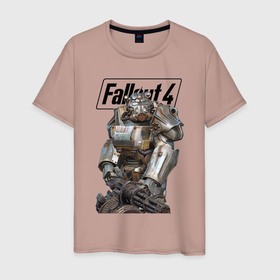 Мужская футболка хлопок с принтом Paladin Danse of the Brotherhood of Steel Fallout 4 в Курске, 100% хлопок | прямой крой, круглый вырез горловины, длина до линии бедер, слегка спущенное плечо. | 