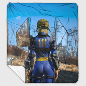 Плед с рукавами с принтом Vault 111 suit at Fallout 4 Nexus в Белгороде, 100% полиэстер | Закругленные углы, все края обработаны. Ткань не мнется и не растягивается. Размер 170*145 | 