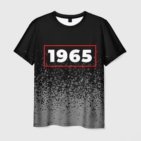 Мужская футболка 3D с принтом 1965   в красной рамке на темном в Курске, 100% полиэфир | прямой крой, круглый вырез горловины, длина до линии бедер | 