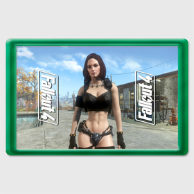 Магнит 45*70 с принтом Fallout 4   girl body  hero   computer game в Курске, Пластик | Размер: 78*52 мм; Размер печати: 70*45 | 