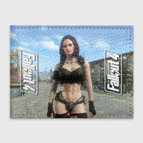 Обложка для студенческого билета с принтом Fallout 4   girl body  hero   computer game , натуральная кожа | Размер: 11*8 см; Печать на всей внешней стороне | Тематика изображения на принте: 