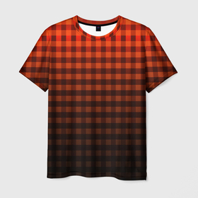 Мужская футболка 3D с принтом Красно черный узор в клетку в Санкт-Петербурге, 100% полиэфир | прямой крой, круглый вырез горловины, длина до линии бедер | Тематика изображения на принте: 