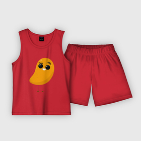 Детская пижама с шортами хлопок с принтом Просто милое авокадо ,  |  | Тематика изображения на принте: 