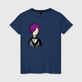 Женская футболка хлопок с принтом Тоука минимализм в Курске, 100% хлопок | прямой крой, круглый вырез горловины, длина до линии бедер, слегка спущенное плечо | 