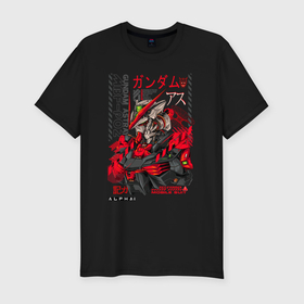Мужская футболка хлопок Slim с принтом MBF P02 Gundam astray red frame poster в Кировске, 92% хлопок, 8% лайкра | приталенный силуэт, круглый вырез ворота, длина до линии бедра, короткий рукав | Тематика изображения на принте: 