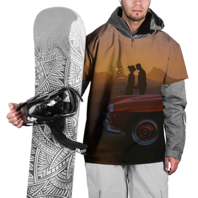 Накидка на куртку 3D с принтом Романтическое свидание в Тюмени, 100% полиэстер |  | 