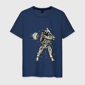 Мужская футболка хлопок с принтом Космический бейсбол | Space Baseball в Тюмени, 100% хлопок | прямой крой, круглый вырез горловины, длина до линии бедер, слегка спущенное плечо. | 