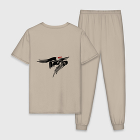 Мужская пижама хлопок с принтом CS:GO   Graffiti AWP   4 on Mirage в Курске, 100% хлопок | брюки и футболка прямого кроя, без карманов, на брюках мягкая резинка на поясе и по низу штанин
 | 