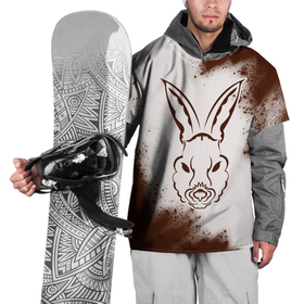 Накидка на куртку 3D с принтом Кролик обводка на светлом в Кировске, 100% полиэстер |  | 