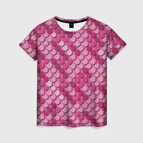 Женская футболка 3D с принтом Розовый камуфляж в Курске, 100% полиэфир ( синтетическое хлопкоподобное полотно) | прямой крой, круглый вырез горловины, длина до линии бедер | 