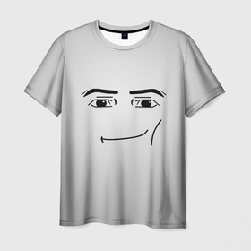 Мужская футболка 3D с принтом Роблокс Гигачад лицо в Тюмени, 100% полиэфир | прямой крой, круглый вырез горловины, длина до линии бедер | Тематика изображения на принте: 