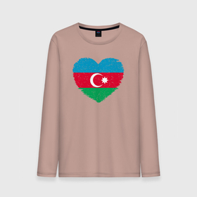 Мужской лонгслив хлопок с принтом Сердце Азербайджана в Тюмени, 100% хлопок |  | 