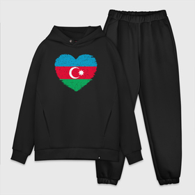Мужской костюм oversize хлопок с принтом Сердце Азербайджана в Тюмени,  |  | 