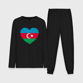 Мужская пижама с лонгсливом хлопок с принтом Сердце Азербайджана ,  |  | Тематика изображения на принте: 