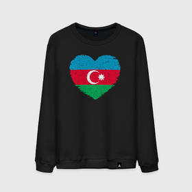 Мужской свитшот хлопок с принтом Сердце Азербайджана в Тюмени, 100% хлопок |  | Тематика изображения на принте: 