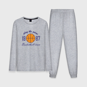 Мужская пижама с лонгсливом хлопок с принтом любителям игры в баскетбол ,  |  | Тематика изображения на принте: 