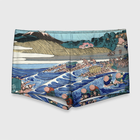 Мужские купальные плавки 3D с принтом Кацусика Хокусай сон жены рыбака   японская гравюра в Курске, Полиэстер 85%, Спандекс 15% |  | Тематика изображения на принте: 