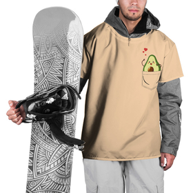 Накидка на куртку 3D с принтом С авокадо каваи в кармашке в Кировске, 100% полиэстер |  | Тематика изображения на принте: 
