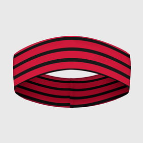 Повязка на голову 3D с принтом Красно черный полосатый узор в Екатеринбурге,  |  | 