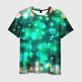 Мужская футболка 3D с принтом Космический принт и звездное сияние вселенной , 100% полиэфир | прямой крой, круглый вырез горловины, длина до линии бедер | Тематика изображения на принте: 
