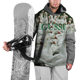 Накидка на куртку 3D с принтом Много гусей в Санкт-Петербурге, 100% полиэстер |  | Тематика изображения на принте: 