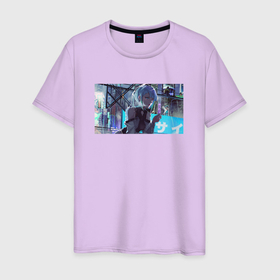 Мужская футболка хлопок с принтом Люсина Кусинада   Cyberpunk Edgerunners в Курске, 100% хлопок | прямой крой, круглый вырез горловины, длина до линии бедер, слегка спущенное плечо. | 