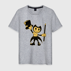 Мужская футболка хлопок с принтом Bendy   фокусник в Курске, 100% хлопок | прямой крой, круглый вырез горловины, длина до линии бедер, слегка спущенное плечо. | 