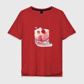 Мужская футболка хлопок Oversize с принтом Десерт любви , 100% хлопок | свободный крой, круглый ворот, “спинка” длиннее передней части | 