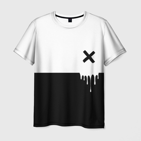 Мужская футболка 3D с принтом Черно белый X в Белгороде, 100% полиэфир | прямой крой, круглый вырез горловины, длина до линии бедер | 