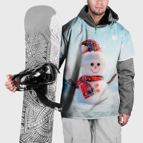 Накидка на куртку 3D с принтом Милый снеговик в Тюмени, 100% полиэстер |  | 