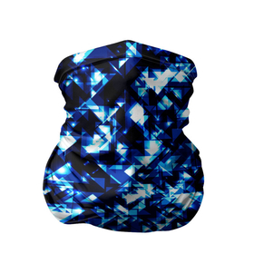 Бандана-труба 3D с принтом Неоновые синие треугольники блестящие в Петрозаводске, 100% полиэстер, ткань с особыми свойствами — Activecool | плотность 150‒180 г/м2; хорошо тянется, но сохраняет форму | 