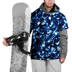 Накидка на куртку 3D с принтом Неоновые синие треугольники блестящие в Курске, 100% полиэстер |  | Тематика изображения на принте: 