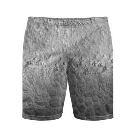 Мужские шорты спортивные с принтом Серая поверхность жидкой планеты в Курске,  |  | 