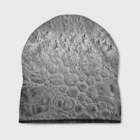 Шапка 3D с принтом Серая поверхность жидкой планеты в Курске, 100% полиэстер | универсальный размер, печать по всей поверхности изделия | 