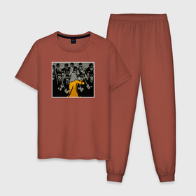 Мужская пижама хлопок с принтом Kill Bill том 1 в Кировске, 100% хлопок | брюки и футболка прямого кроя, без карманов, на брюках мягкая резинка на поясе и по низу штанин
 | Тематика изображения на принте: 